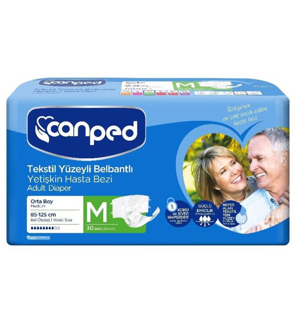 Canped Belbantlı Yetişkin Hasta Bezi Medium 30lu