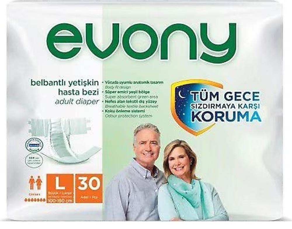 Evony Belbantlı Yetişkin Hasta Bezi Large 30'Lu